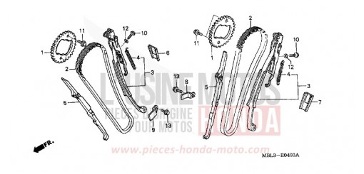 CHAINE A CAMES/TENDEUR NT650V4 de 2004